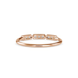 Round Brilliant Cut Lab-Grown Diamond Triple Milgrain Stackable Ring in Rose Gold