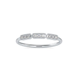 Round Brilliant Cut Lab-Grown Diamond Triple Milgrain Stackable Ring in White Gold