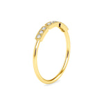 Round Brilliant Cut Lab-Grown Diamond Triple Milgrain Stackable Ring in Yellow Gold