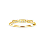 Round Brilliant Cut Lab-Grown Diamond Triple Milgrain Stackable Ring in Yellow Gold