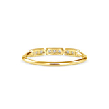 Round Brilliant Cut Lab-Grown Diamond Triple Milgrain Stackable Ring in Yellow Gold