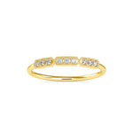 Round Brilliant Cut Lab-Grown Diamond Triple Milgrain Stackable Ring in Yellow Gold