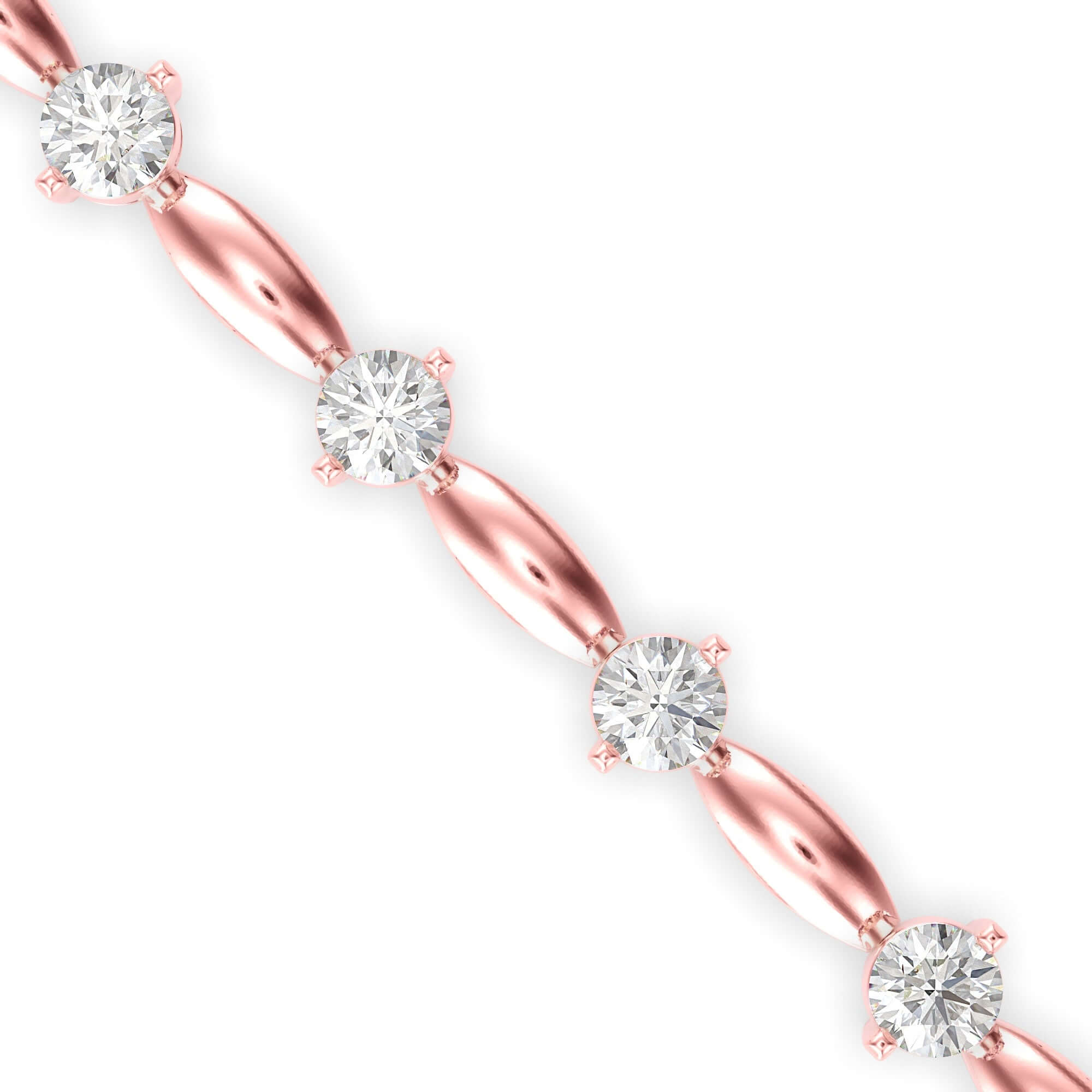 Round Brilliant Cut Lab-Grown Diamond Twist Link Tennis Bracelet in Rose Gold