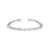 Round Brilliant Cut Lab-Grown Diamond Twist Link Tennis Bracelet in White Gold