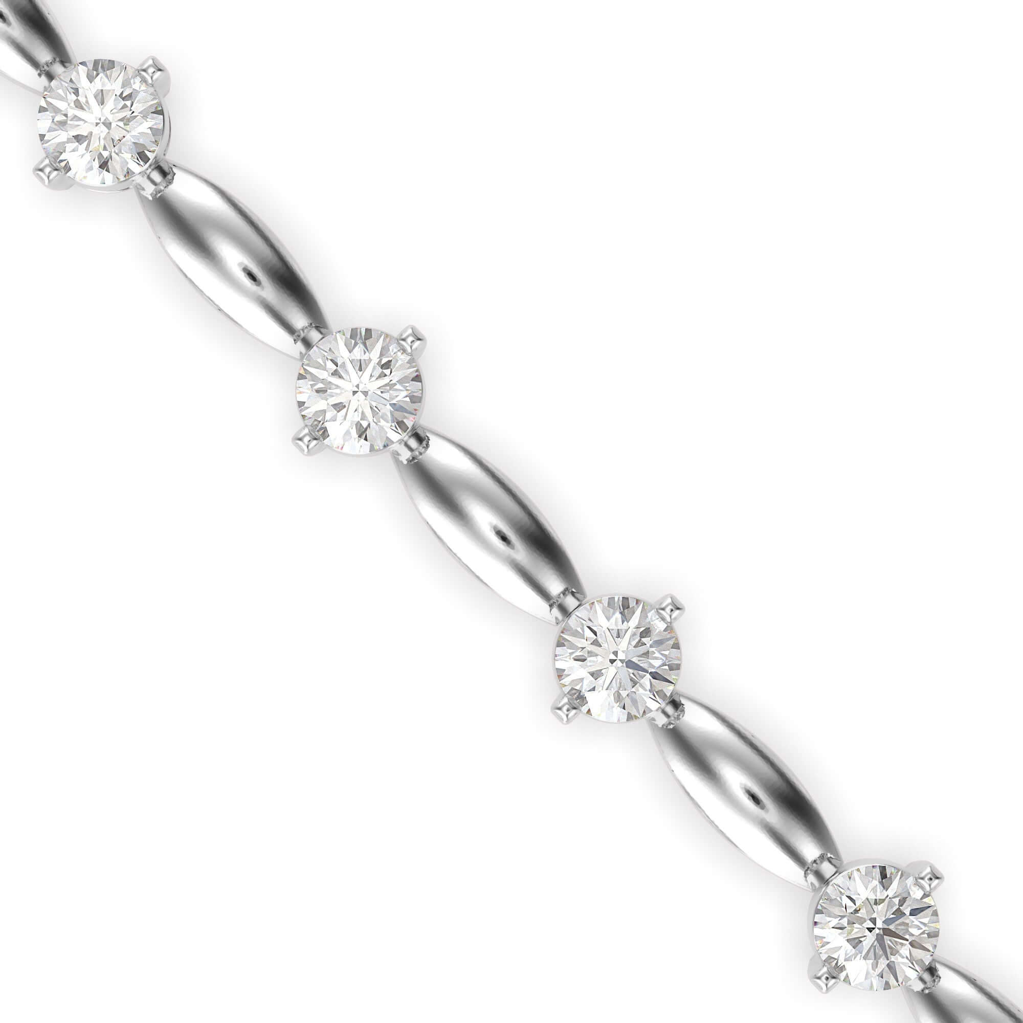 Round Brilliant Cut Lab-Grown Diamond Twist Link Tennis Bracelet in White Gold