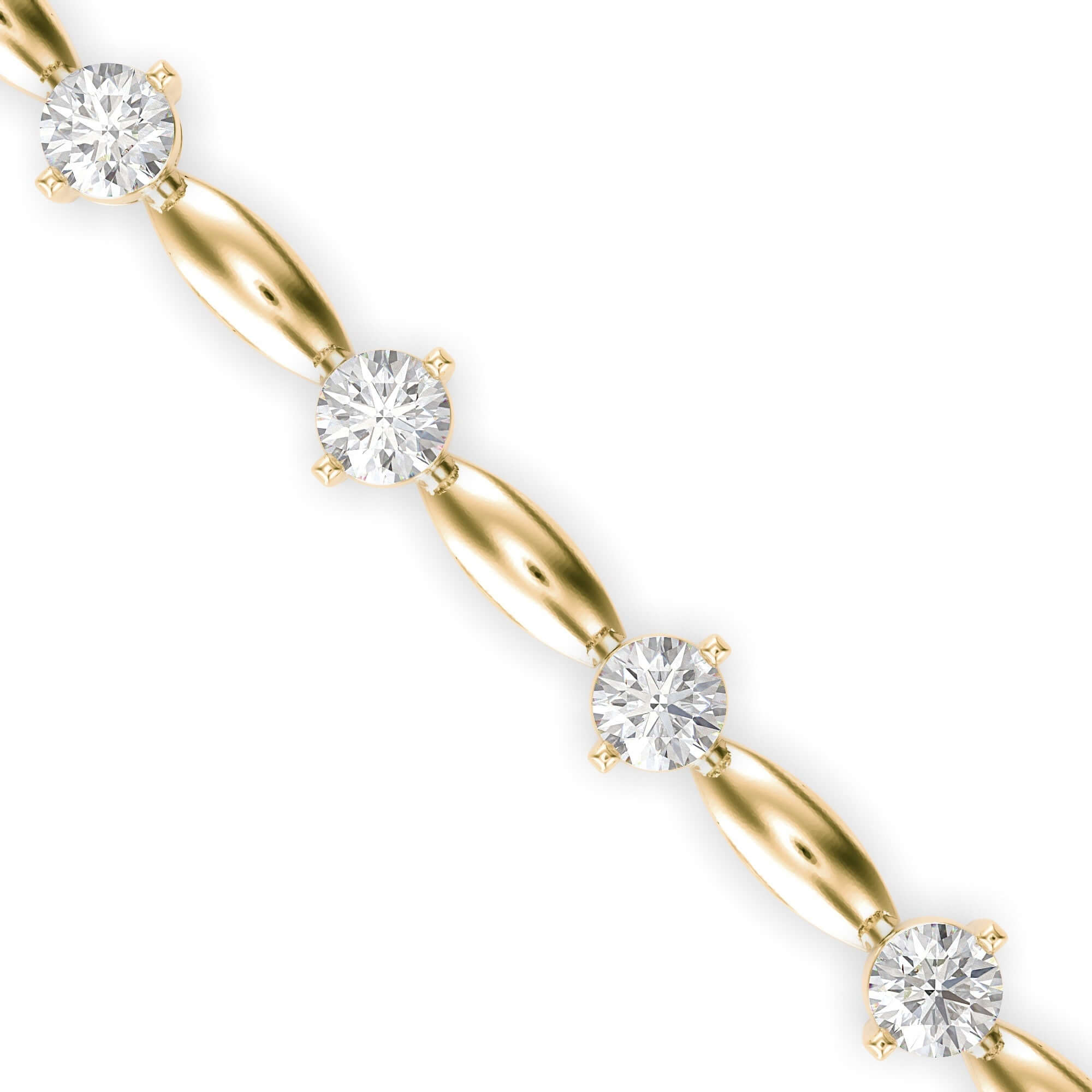 Round Brilliant Cut Lab-Grown Diamond Twist Link Tennis Bracelet in Yellow Gold