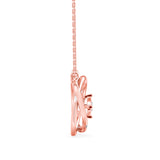 Round Brilliant Cut Lab-Grown Diamond Twisted Orbit Pendant in Rose Gold