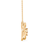 Round Brilliant Cut Lab-Grown Diamond Twisted Orbit Pendant in Yellow Gold