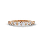 Round Brilliant Cut Lab-Grown Diamond U-Prong Pavé Half-Eternity Ring in Rose Gold