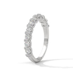 Round Brilliant Cut Lab-Grown Diamond U-Prong Pavé Half-Eternity Ring in White Gold