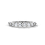 Round Brilliant Cut Lab-Grown Diamond U-Prong Pavé Half-Eternity Ring in White Gold