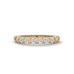 Round Brilliant Cut Lab-Grown Diamond U-Prong Pavé Half-Eternity Ring in Yellow Gold