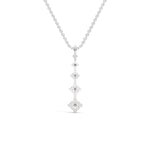 Round Brilliant Cut Lab-Grown Diamond Vertical Bar Pendant in White Gold