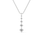 Round Brilliant Cut Lab-Grown Diamond Vertical Bar Pendant in White Gold