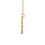 Round Brilliant Cut Lab-Grown Diamond Vertical Bar Pendant in Yellow Gold