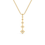 Round Brilliant Cut Lab-Grown Diamond Vertical Bar Pendant in Yellow Gold