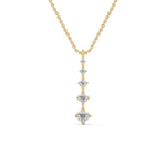 Round Brilliant Cut Lab-Grown Diamond Vertical Bar Pendant in Yellow Gold