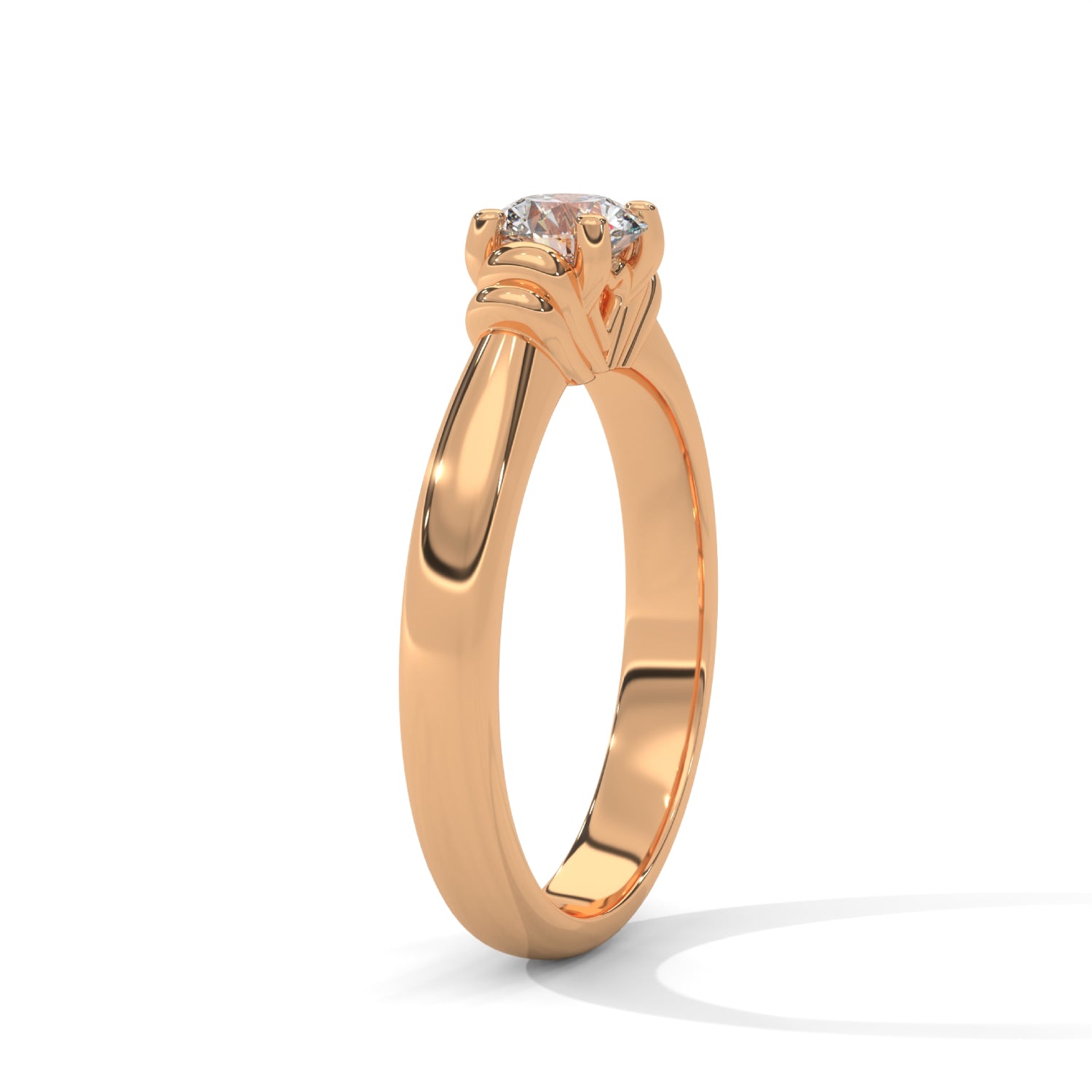 Round Brilliant Cut Lab-Grown Diamond Vintage-Style Solitaire Engagement Ring in Rose Gold