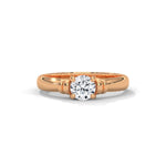 Round Brilliant Cut Lab-Grown Diamond Vintage-Style Solitaire Engagement Ring in Rose Gold