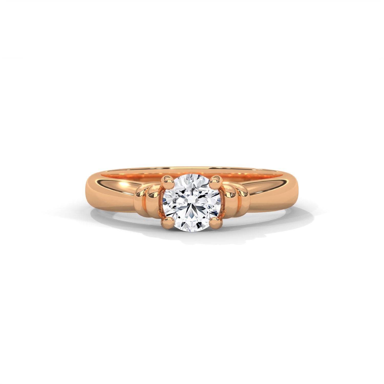 Round Brilliant Cut Lab-Grown Diamond Vintage-Style Solitaire Engagement Ring in Rose Gold