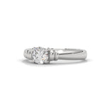 Round Brilliant Cut Lab-Grown Diamond Vintage-Style Solitaire Engagement Ring in White Gold