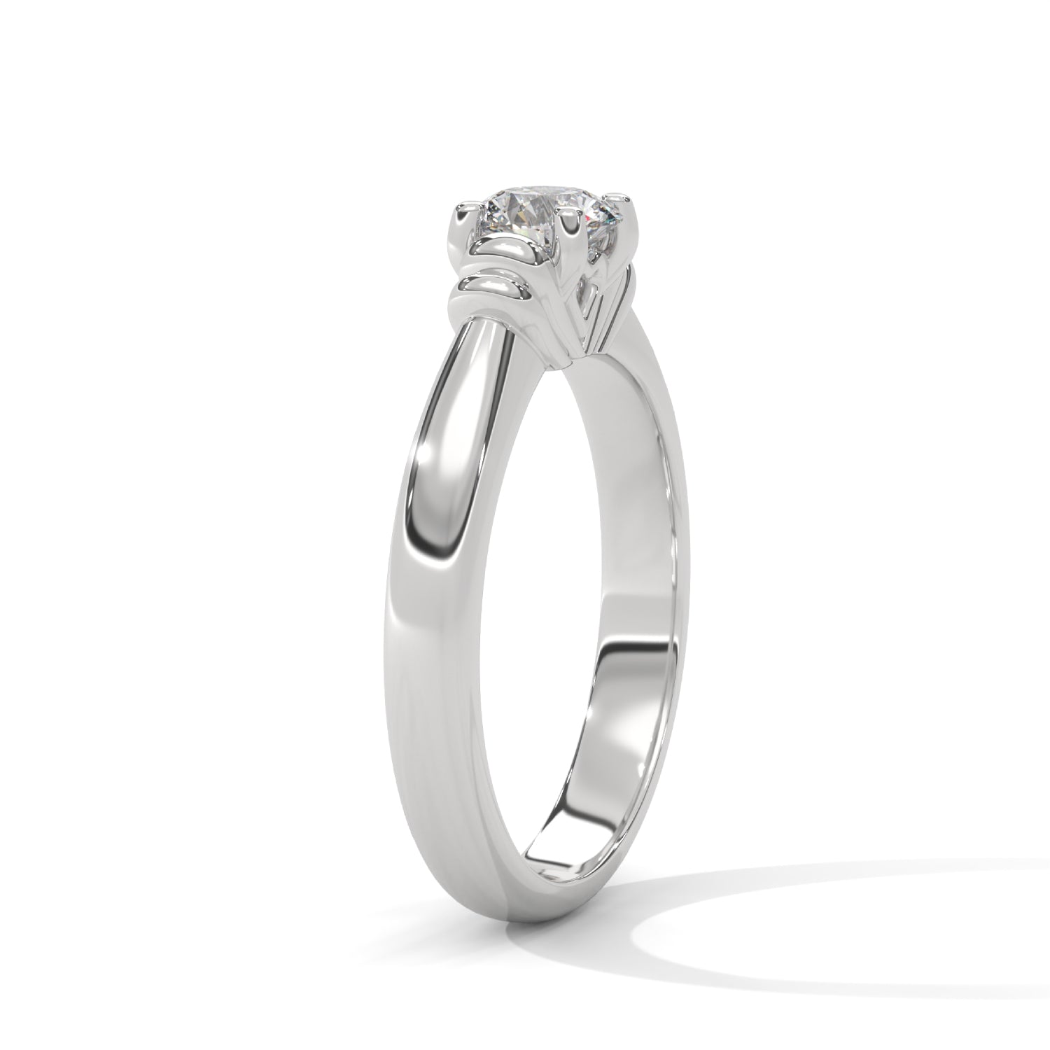 Round Brilliant Cut Lab-Grown Diamond Vintage-Style Solitaire Engagement Ring in White Gold
