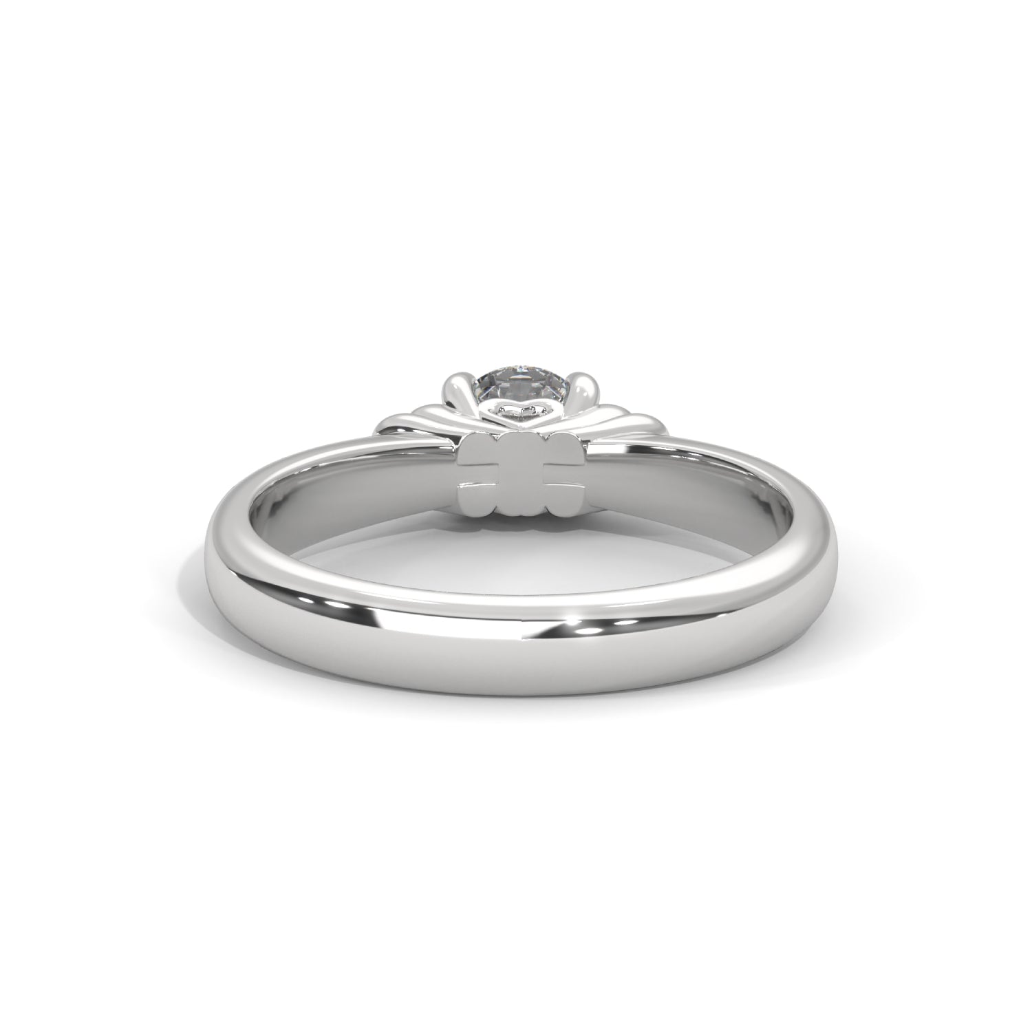 Round Brilliant Cut Lab-Grown Diamond Vintage-Style Solitaire Engagement Ring in White Gold