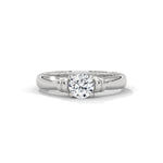 Round Brilliant Cut Lab-Grown Diamond Vintage-Style Solitaire Engagement Ring in White Gold