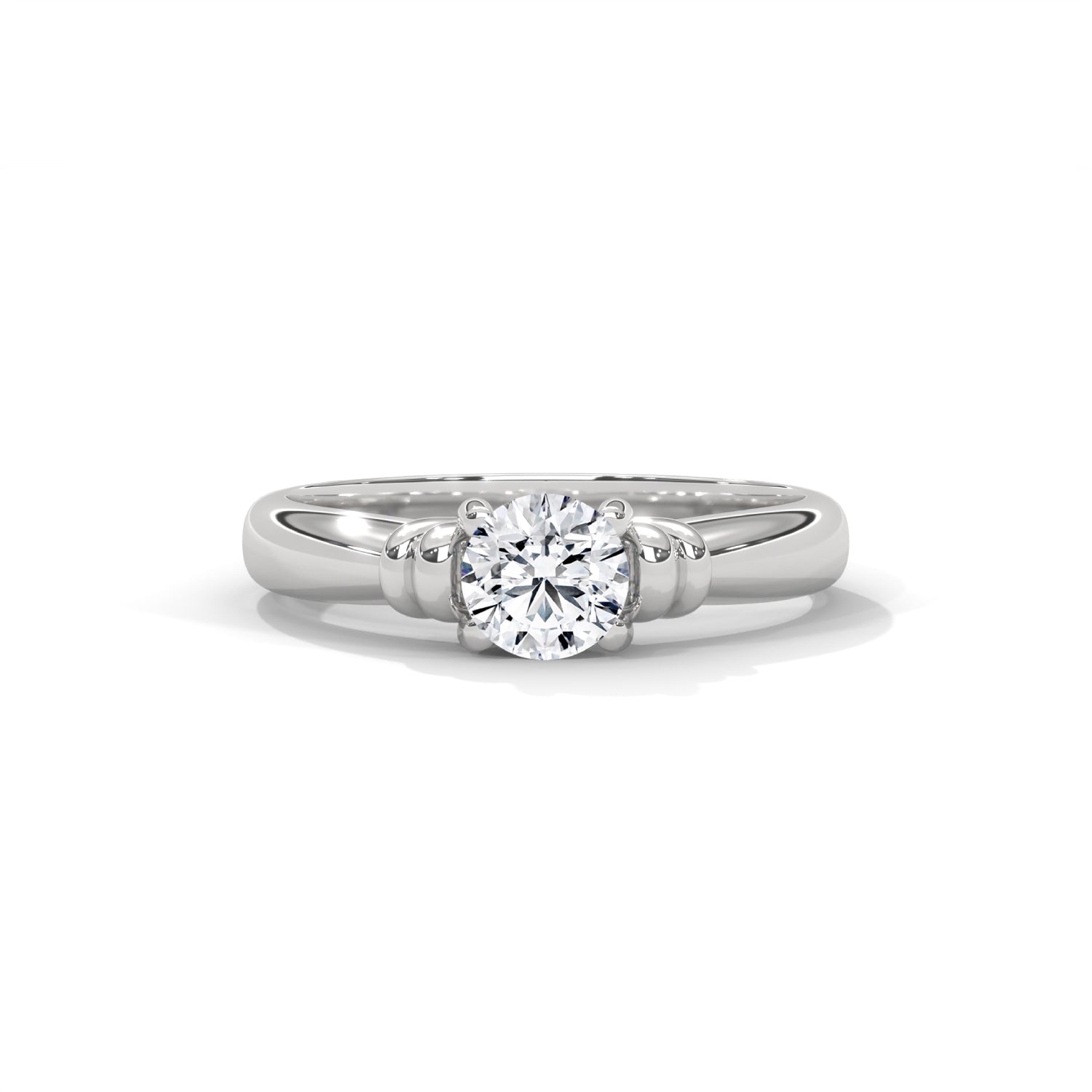 Round Brilliant Cut Lab-Grown Diamond Vintage-Style Solitaire Engagement Ring in White Gold