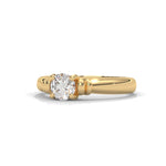 Round Brilliant Cut Lab-Grown Diamond Vintage-Style Solitaire Engagement Ring in Yellow Gold