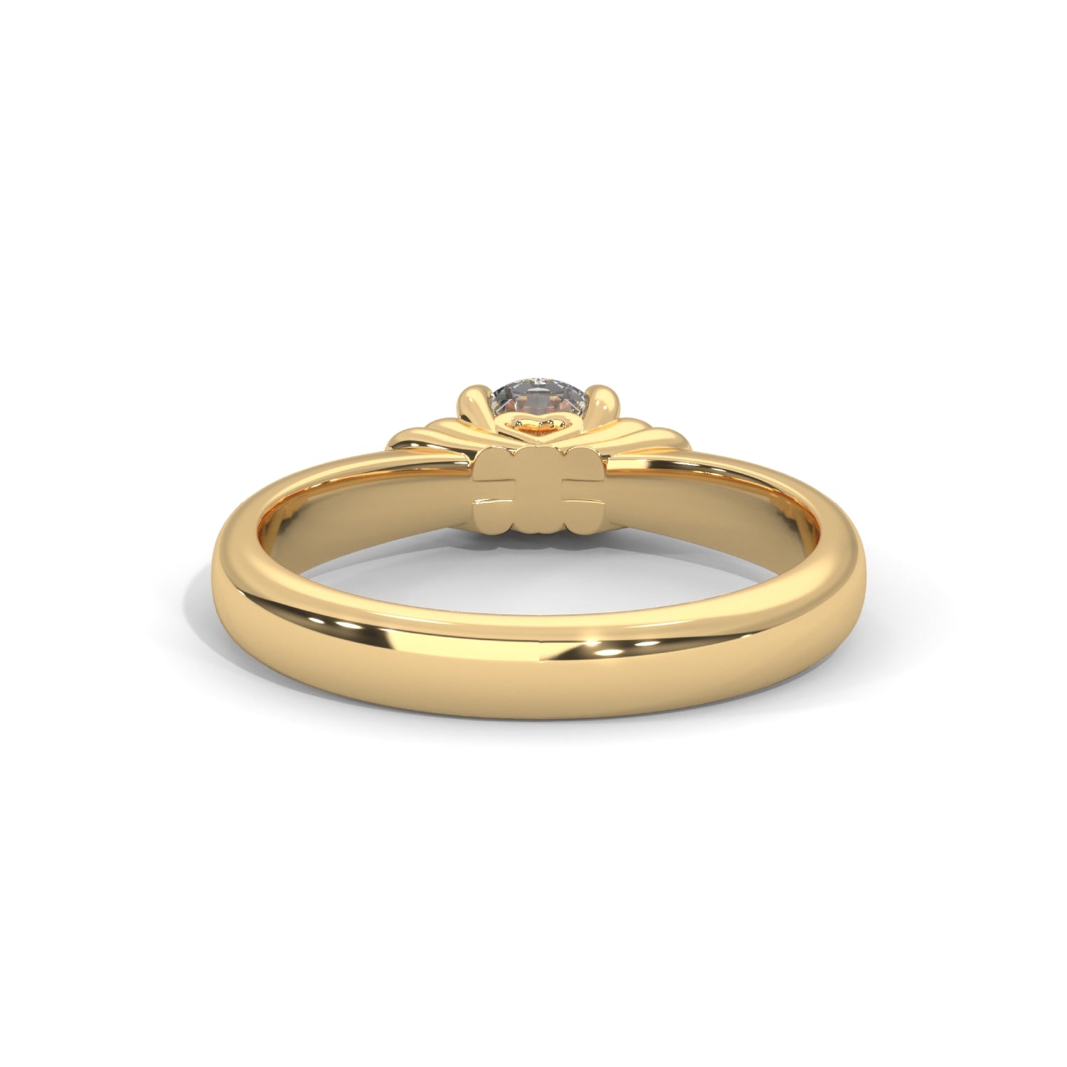 Round Brilliant Cut Lab-Grown Diamond Vintage-Style Solitaire Engagement Ring in Yellow Gold