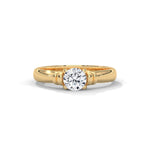 Round Brilliant Cut Lab-Grown Diamond Vintage-Style Solitaire Engagement Ring in Yellow Gold