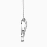 Round Brilliant Cut Lab-Grown Diamond Wave Pendant in White Gold