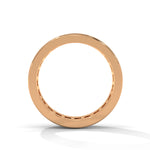 Round Brilliant Cut Lab-Grown Diamond Wide Wedding Ring in Rose Gold