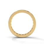 Round Brilliant Cut Lab-Grown Diamond Wide Wedding Ring in Yellow Gold