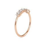 Round Brilliant and Baguette Cut Lab-Grown Diamond Stackable Ring in Rose Gold