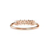 Round Brilliant and Baguette Cut Lab-Grown Diamond Stackable Ring in Rose Gold