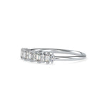Round Brilliant and Baguette Cut Lab-Grown Diamond Stackable Ring in White Gold