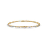 Round Brilliant and Baguette Cut Lab-Grown Diamond Tennis Bracelet in Yellow Gold