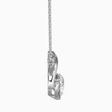 Round Brilliant Cut Lab-Grown Diamond Crossover Pendant in White Gold
