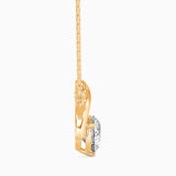 Round Brilliant Cut Lab-Grown Diamond Crossover Pendant in Yellow Gold
