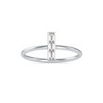 Vertical Baguette Cut Lab-Grown Diamond Stackable Ring in White Gold