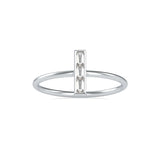 Vertical Baguette Cut Lab-Grown Diamond Stackable Ring in White Gold
