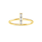 Vertical Baguette Cut Lab-Grown Diamond Stackable Ring in Yellow Gold