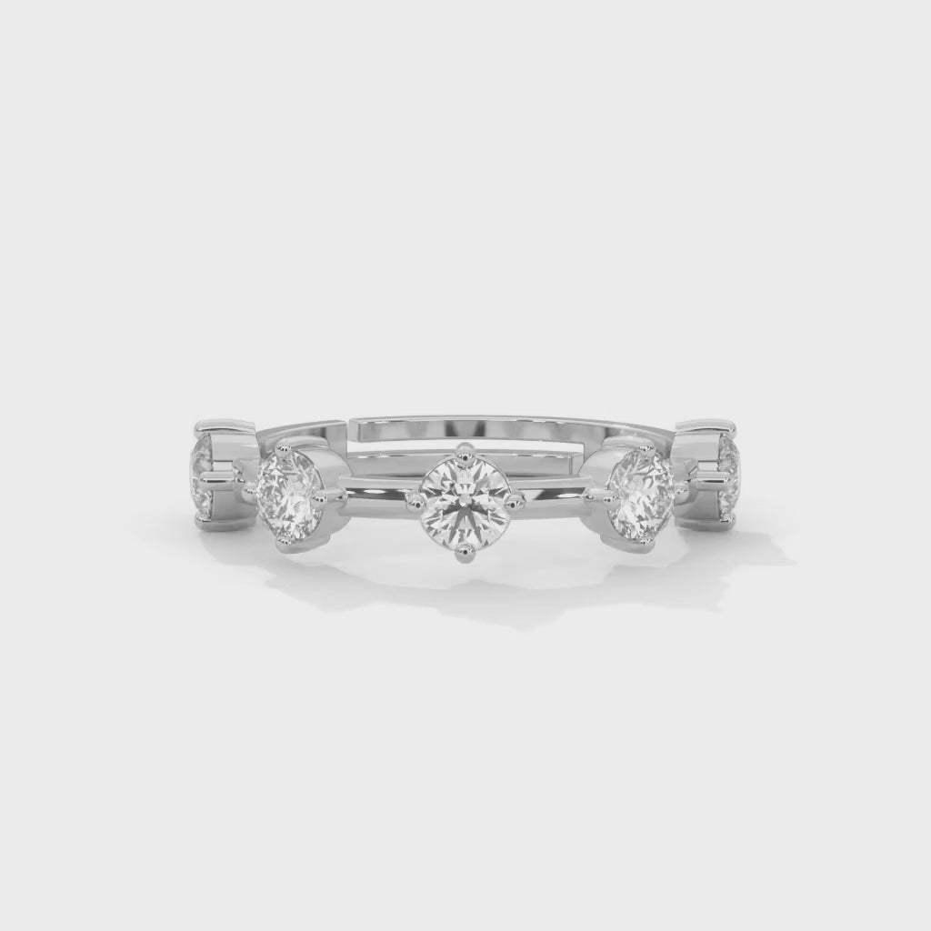 Round Brilliant Cut Lab-Grown Diamond Floating Eternity Ring in White Gold