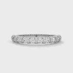 Round Brilliant Cut Lab-Grown Diamond U-Prong Pavé Half-Eternity Ring in White Gold