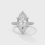 Marquise Cut Lab-Grown Diamond Solitaire Engagement Ring in White Gold