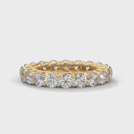 Round Brilliant Cut Lab-Grown Diamond Trellis Eternity Ring in Yellow Gold