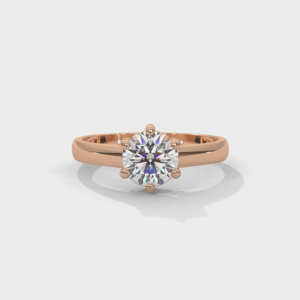 Round Brilliant Cut Lab-Grown Diamond Solitaire Engagement Ring in Rose Gold