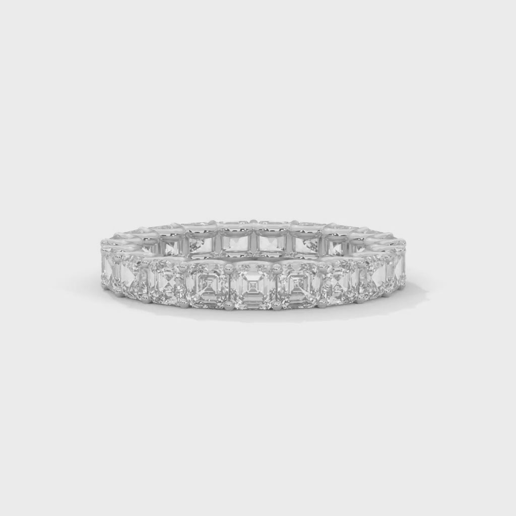 Asscher Cut Lab-Grown Diamond Eternity Ring in White Gold